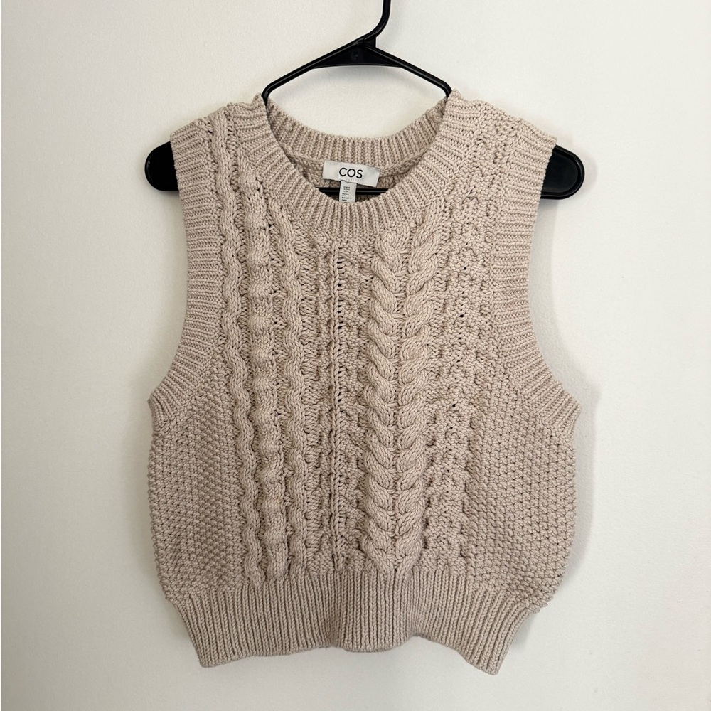 COS Cream Knit Sweater Vest